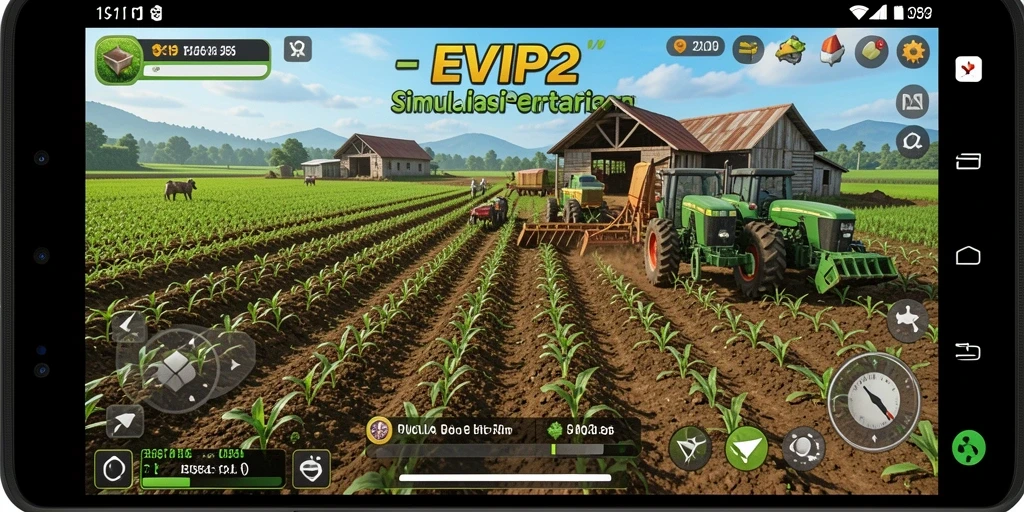 Tampilan menarik dari gameplay pertanian di EVIP2.