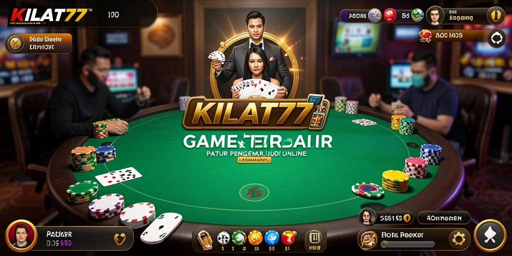 Screenshot gameplay KILAT77 yang menampilkan pemain tengah beradu strategi poker.
