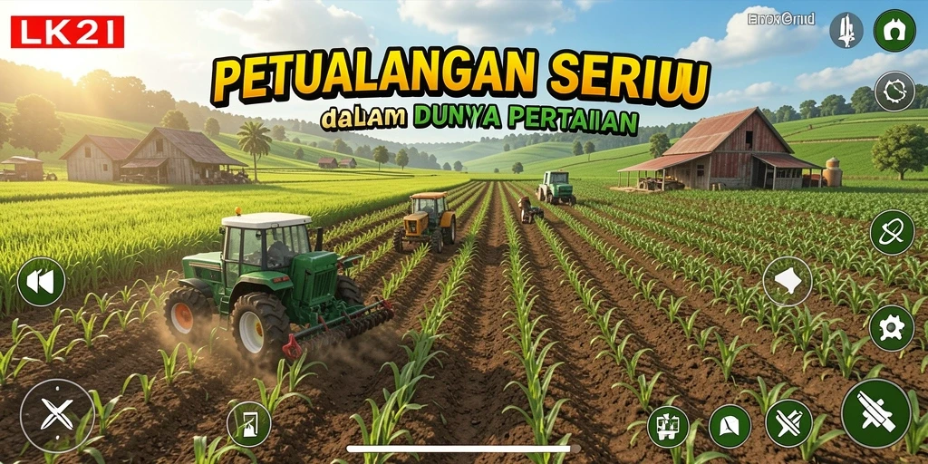 Tampilan gameplay LK21 saat berkebun di ladang yang subur.