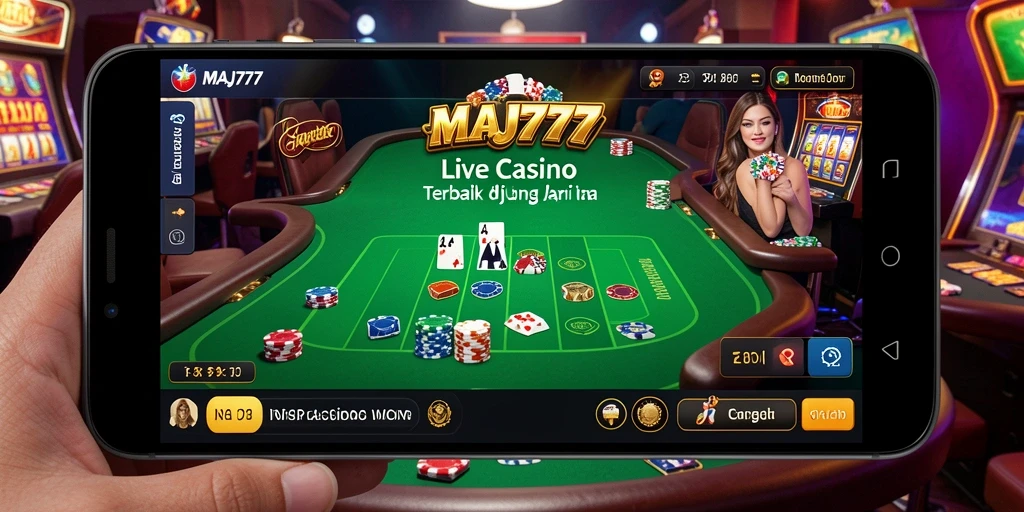 Screenshot MAJ777 menampilkan dealer langsung dan gameplay menarik.
