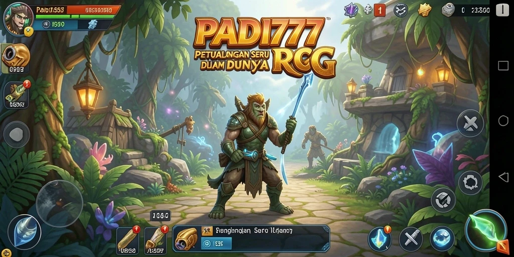 Tampilan gameplay <strong>PADI777</strong> yang menampilkan aksi pertempuran seru dalam RPG.