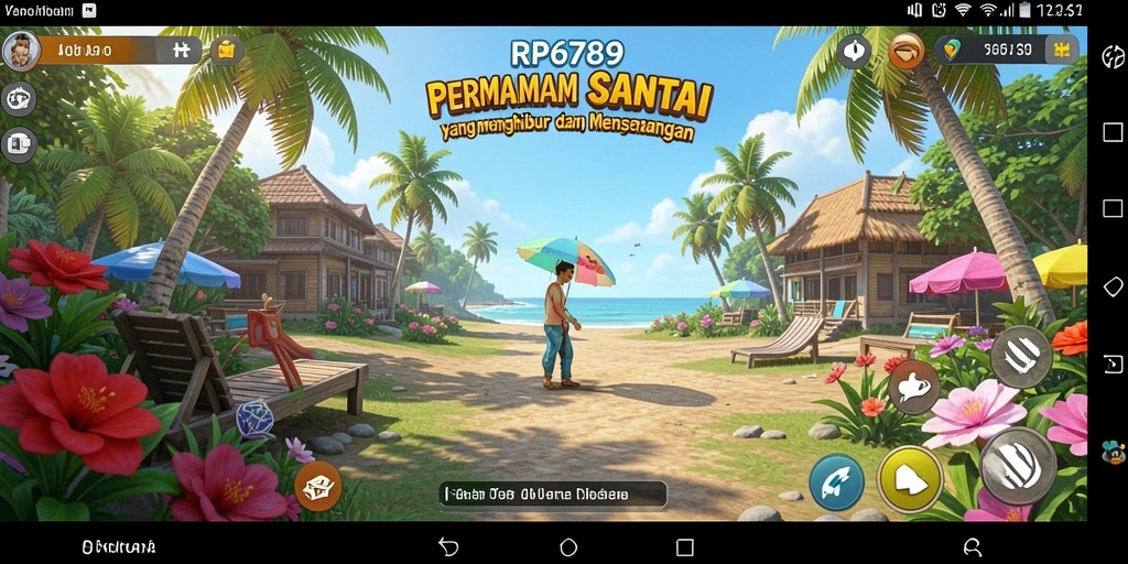 Tangkapan layar utama RP6789 menampilkan suasana permainan yang ceria dan penuh warna.