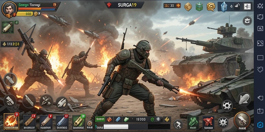 Tampilan menakjubkan dari gameplay SLG yang mendebarkan.
